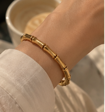 Vioras Bamboo Link Bracelet – Gold