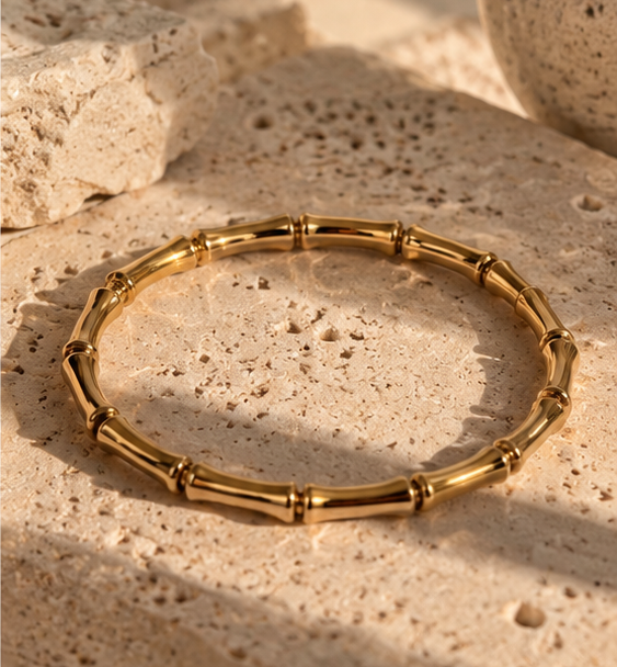 Vioras Bamboo Link Bracelet – Gold