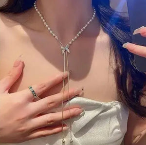 Trendy Long Butterfly Shaped Necklace For Women & Girls Gold-plated Plated Alloy Necklace