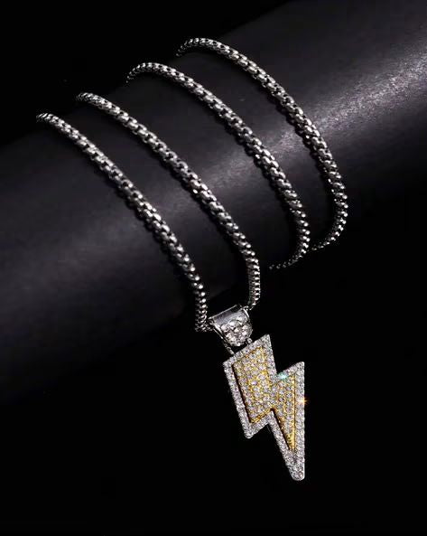 Diamond Lightning Bolt Pendant Necklace