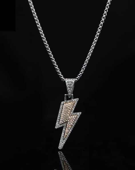 Diamond Lightning Bolt Pendant Necklace