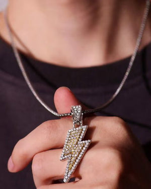 Diamond Lightning Bolt Pendant Necklace