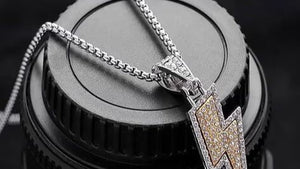 Diamond Lightning Bolt Pendant Necklace