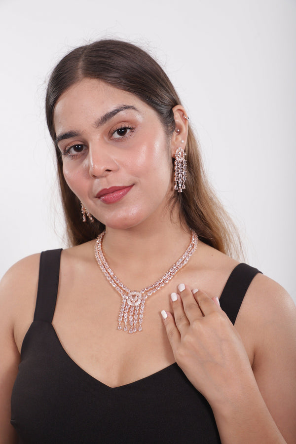 Viora’s Rose Gold American Diamond Set