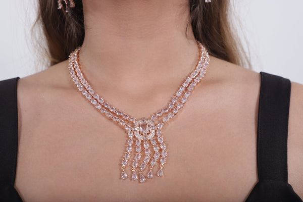 Viora’s Rose Gold American Diamond Set