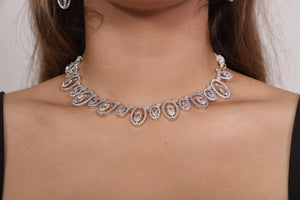 Viora’s Rhodium Plated American Diamond Set