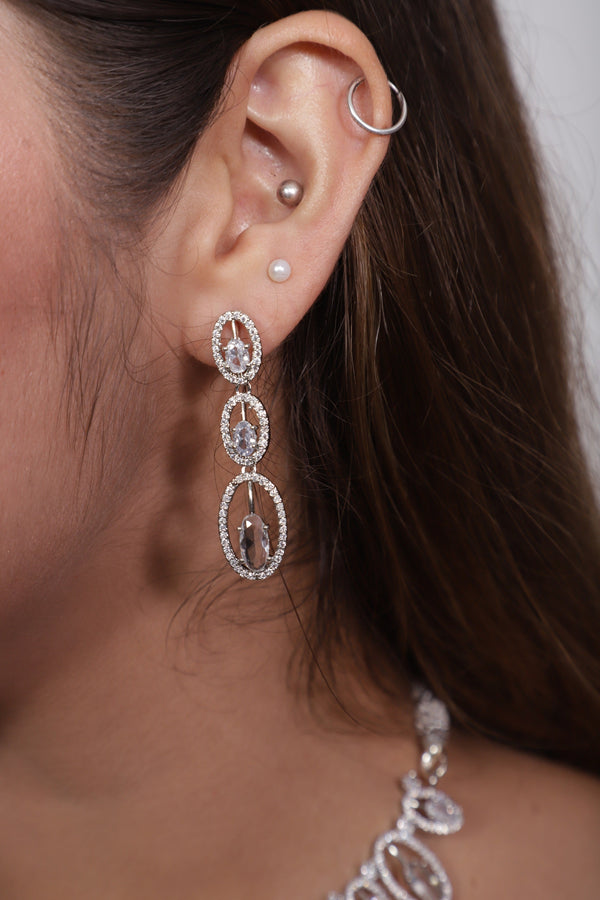 Viora’s Rhodium Plated American Diamond Set