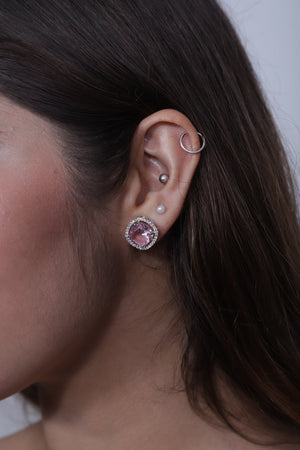 Viora’s Pink American Diamond Stone Earrings