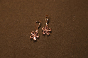 Viora’s Rose Pink American Diamond Earring Set