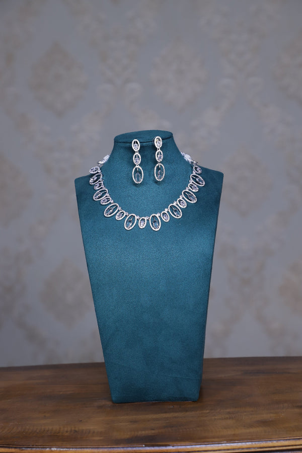 Viora’s Rhodium Plated American Diamond Set