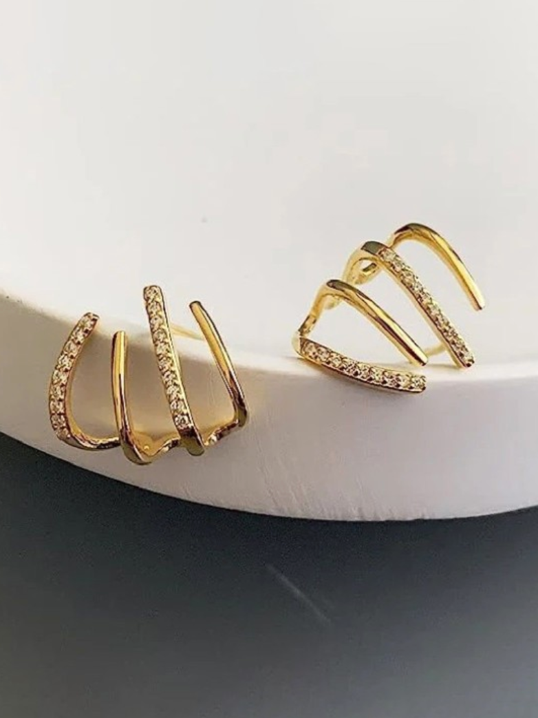 Multi Earring Effect Claw Stud Korean Earrings