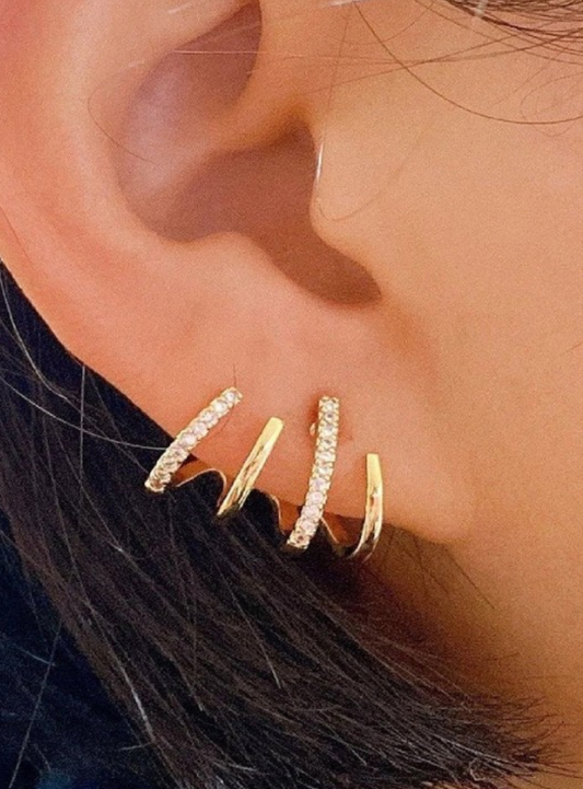 Multi Earring Effect Claw Stud Korean Earrings
