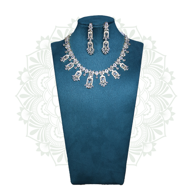 Vioras Gold Plated American Diamond Set