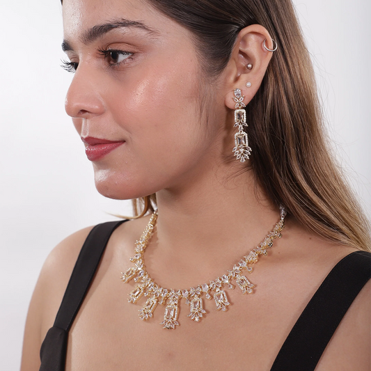 Viora’s Gold Plated American Diamond Set