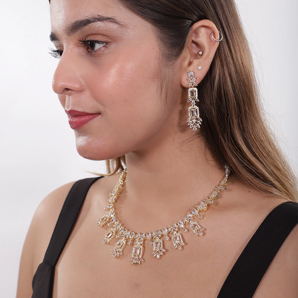 Viora’s Gold Plated American Diamond Set