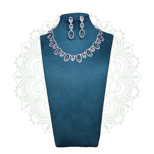 Viora’s Rhodium Plated American Diamond Set