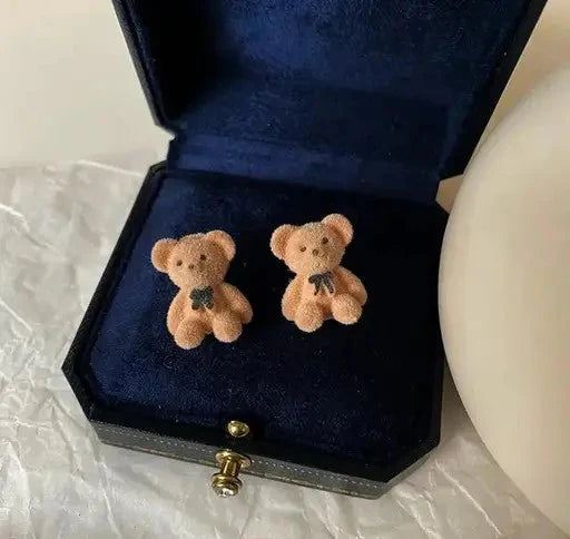 teddy bear earrings korean earrings earrings for women girls western earrings Alloy Stud Ear