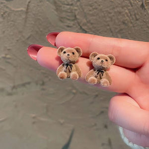 teddy bear earrings korean earrings earrings for women girls western earrings Alloy Stud Ear