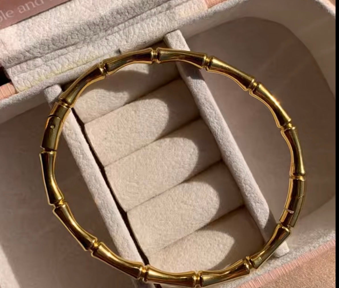 Viorass Bamboo Link Bracelet gold