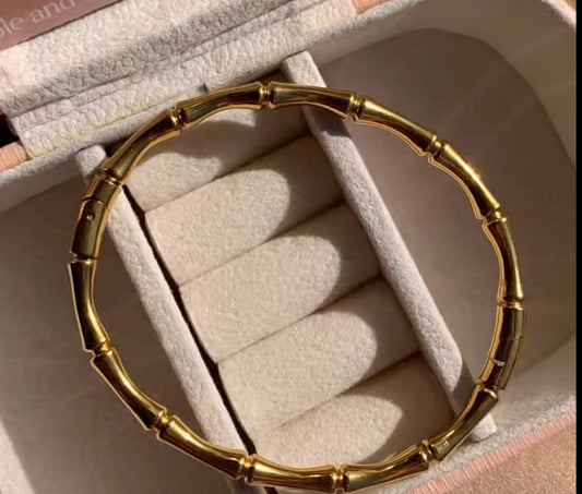 Viorass Bamboo Link Bracelet gold